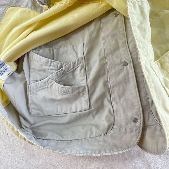 VTG Columbia Denim Jean Jacket Womens Size L Yellow Button Up Pockets Outdoors - Picture 13 of 16